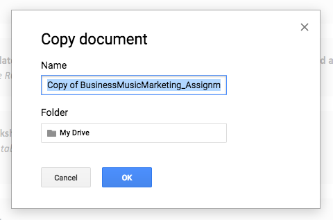 Name your copy of the assignment file provided.